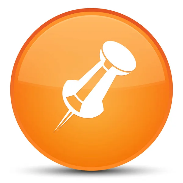 Push pin icon special orange round button — Stock Photo, Image