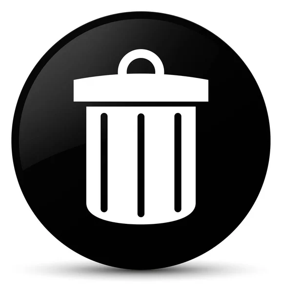 Recycle bin icon black round button — Stock Photo, Image