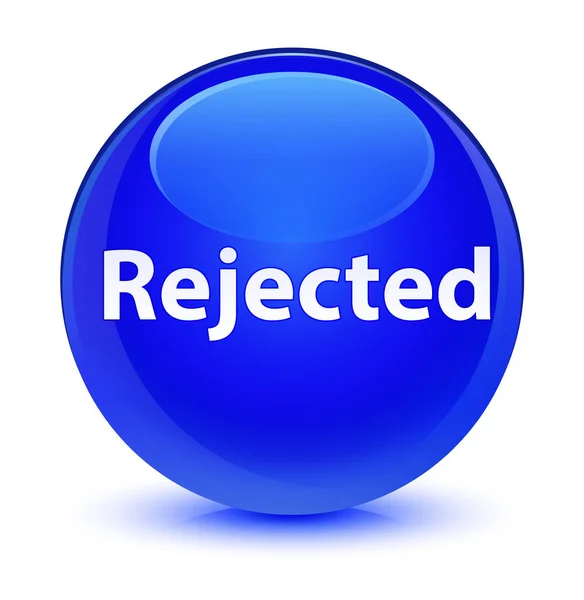 Botón redondo azul vidrioso rechazado —  Fotos de Stock