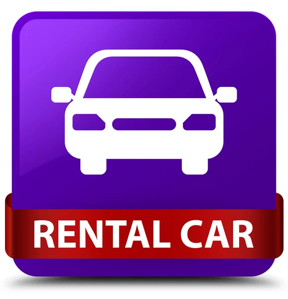 Alquiler de coche púrpura botón cuadrado rojo cinta en el centro —  Fotos de Stock