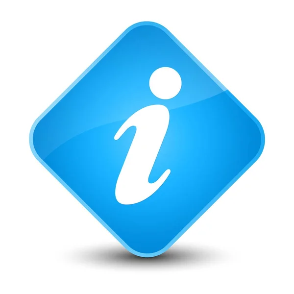 Info icon elegant cyan blue diamond button — Stock Photo, Image