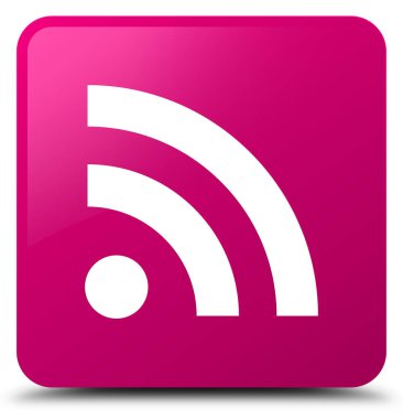 RSS simgesi pembe kare düğme