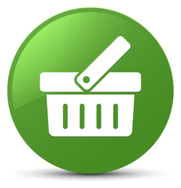 Alışveriş sepeti simgesini yumuşak yeşil yuvarlak düğmesi