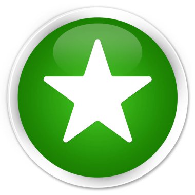 Yıldız simgesi premium yeşil yuvarlak düğmesi