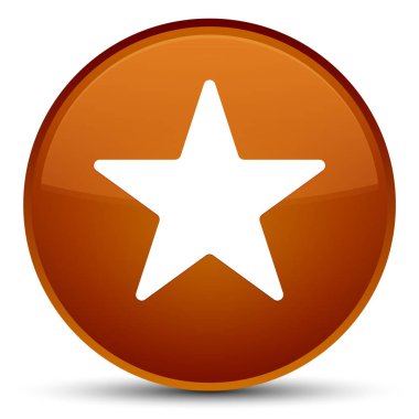 Yıldız simgesi özel kahverengi yuvarlak düğmesi