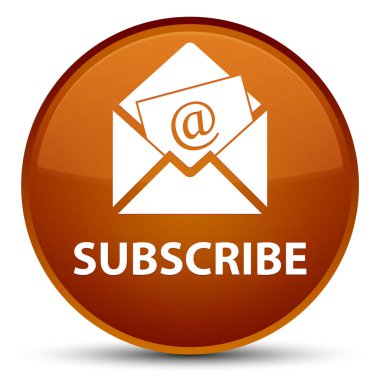 (Haber bülteni e-posta simgesi) özel kahverengi yuvarlak düğmesini abone