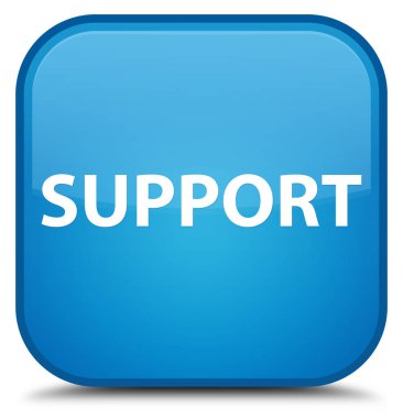 Destek özel camgöbeği mavi kare düğme