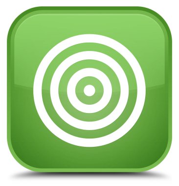 Hedef simgesi özel yumuşak yeşil kare düğme