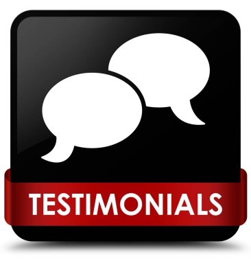 Referansları (sohbet simgesi) siyah kare düğme kırmızı kurdele middl