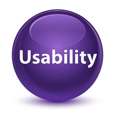 Kullanılabilirlik camsı mor yuvarlak düğmesi