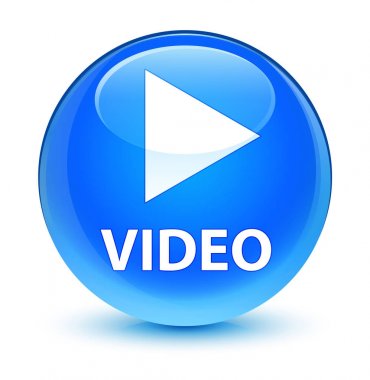 Video camsı camgöbeği mavi yuvarlak düğmesi