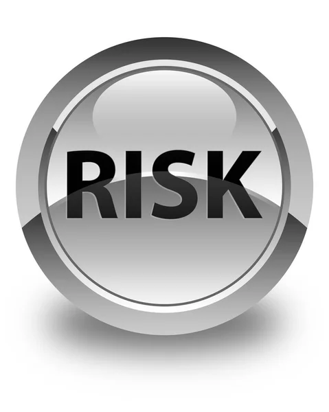 Risk parlak düğme beyaz — Stok fotoğraf