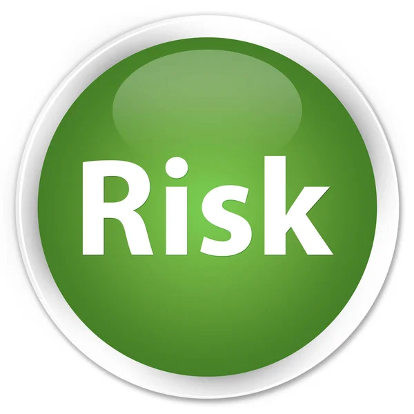 Risk sigorta primi yumuşak yeşil yuvarlak düğmesi — Stok fotoğraf