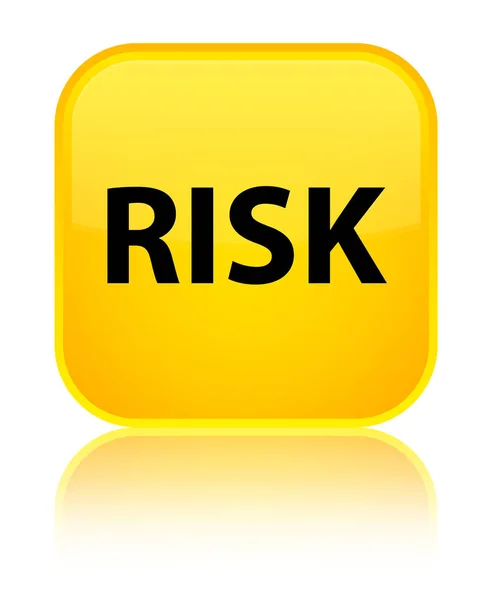 Kockázat különleges sárga négyzet gomb — Stock Fotó