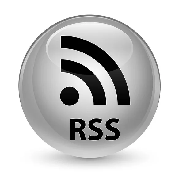 Rss glasig weißer runder Knopf — Stockfoto