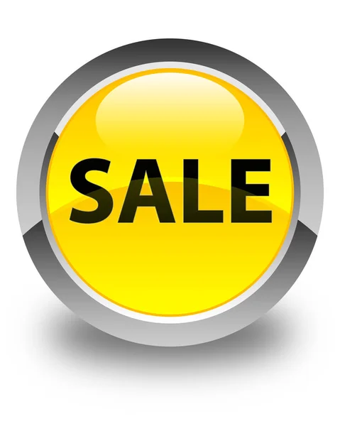 Prodej lesklé žluté kulaté tlačítko — Stock fotografie