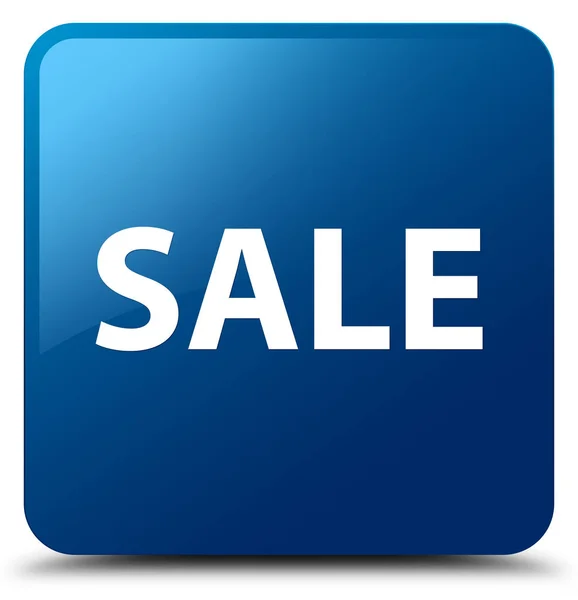 Prodej modré čtvercové tlačítko — Stock fotografie