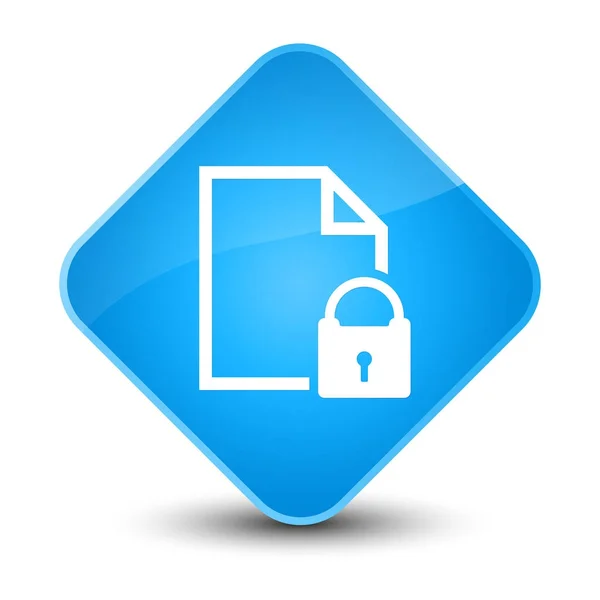 Secure document icon elegant cyan blue diamond button — Stock Photo, Image