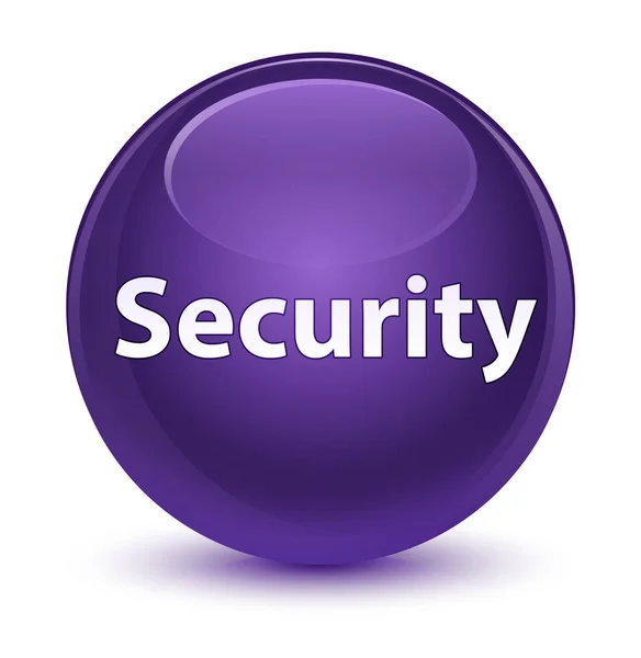 Bouton rond violet vitreux de sécurité — Photo