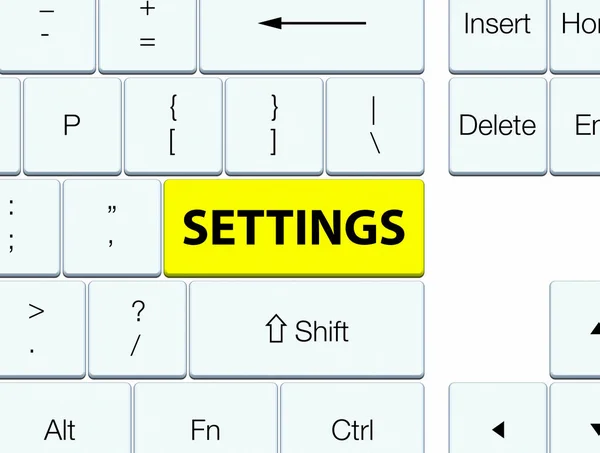Impostazioni tasto tastiera gialla — Foto Stock