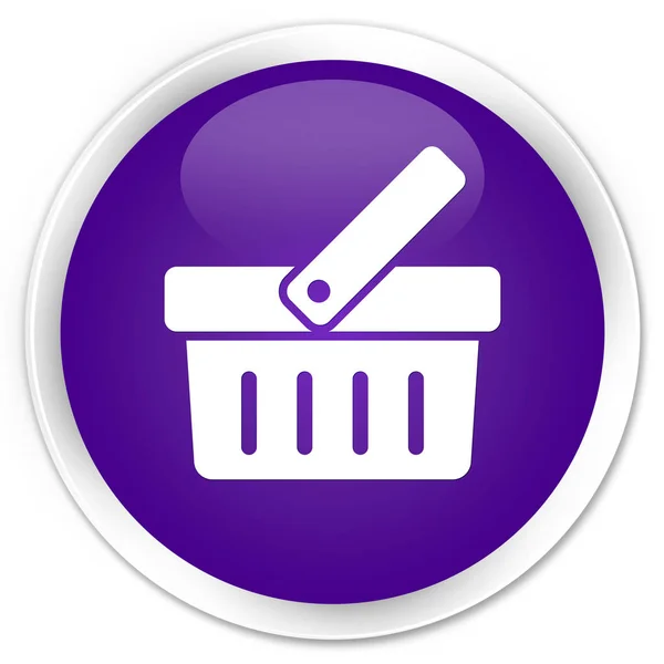 Shopping cart icon premium purple round button — Stock Photo, Image