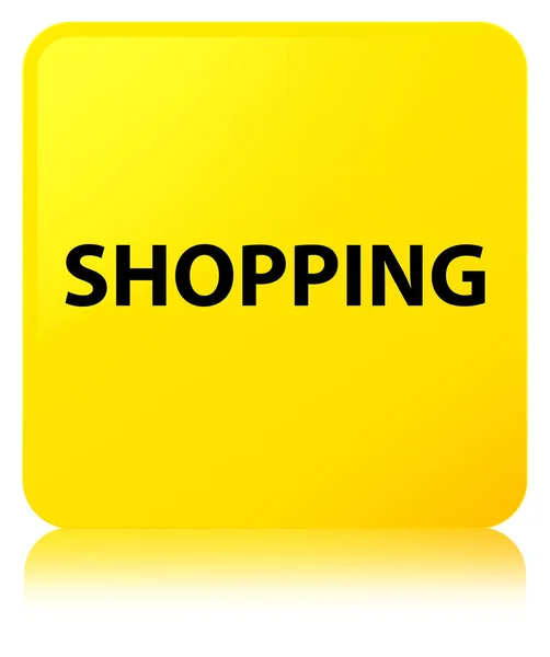 Compras botão quadrado amarelo — Fotografia de Stock