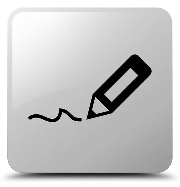 Zarejestruj się ikony biały kwadratowy przycisk — Zdjęcie stockowe