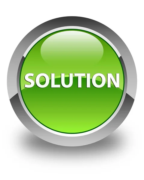 Solution glossy green round button — Stock Photo, Image