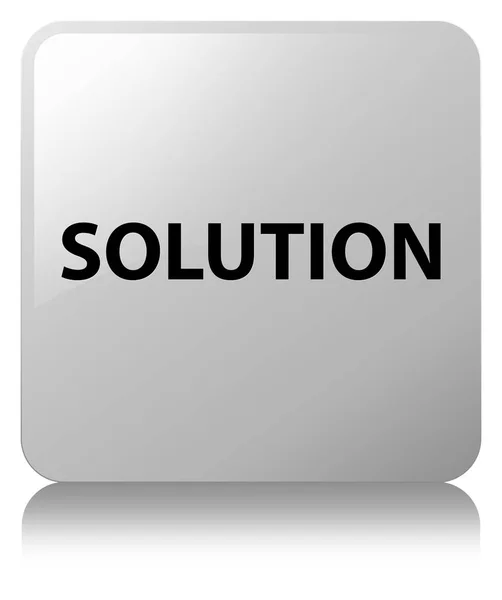 Solution white square button — Stock Photo, Image