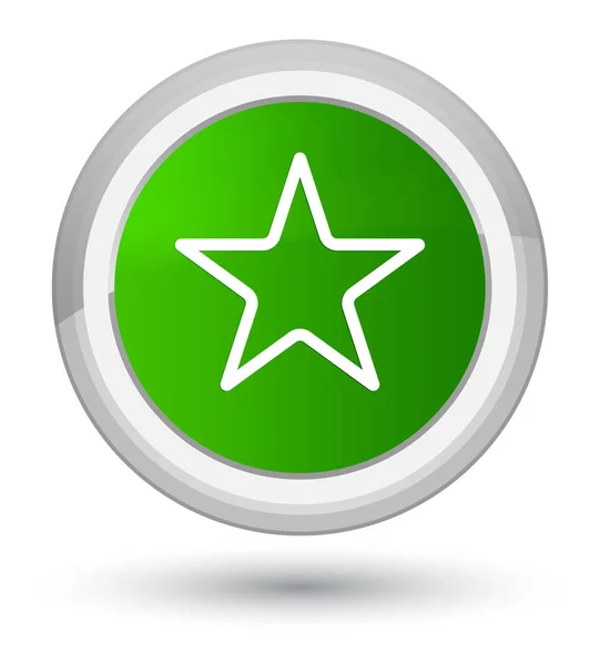 Csillag ikon elsődleges zöld kerek gomb — Stock Fotó