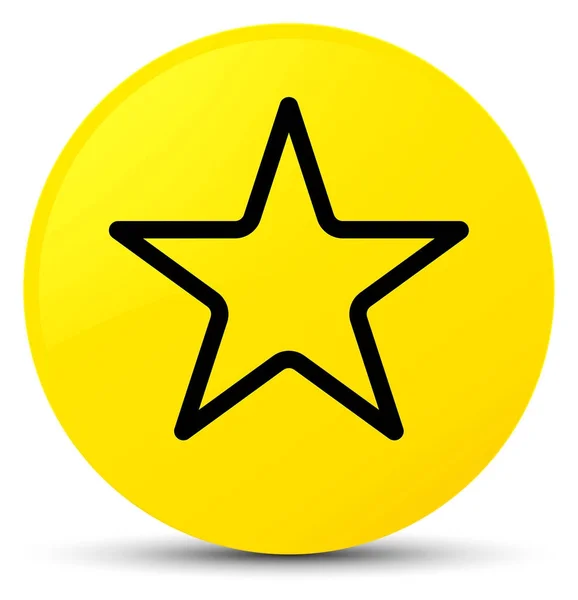 Ícone estrela botão redondo amarelo — Fotografia de Stock