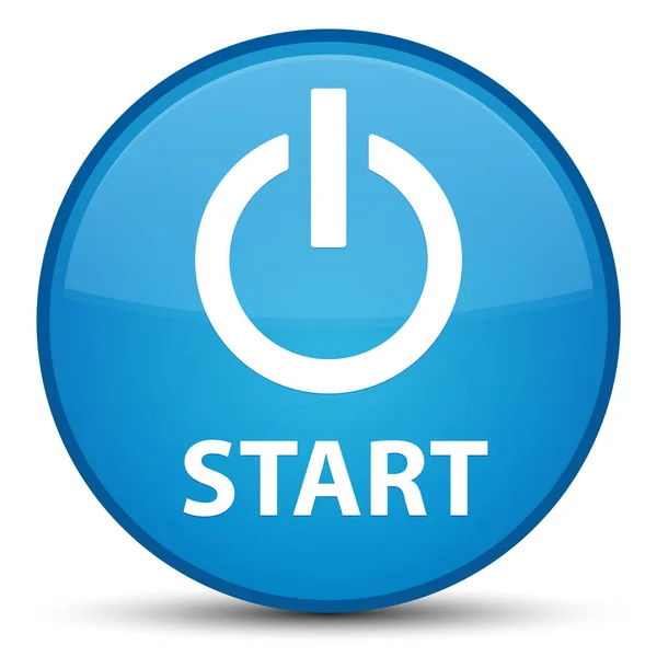 (Pictogram voor energiebeheer) speciale cyaan blauw ronde knop Start — Stockfoto