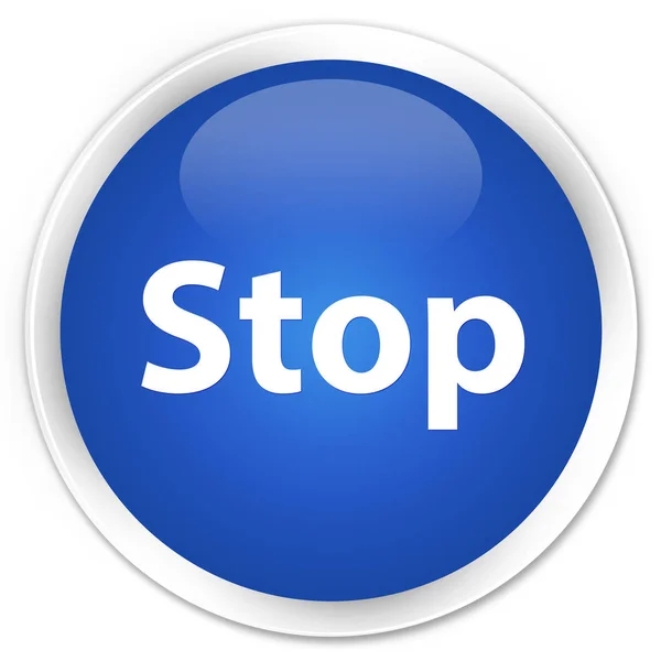 Detener botón redondo azul premium — Foto de Stock