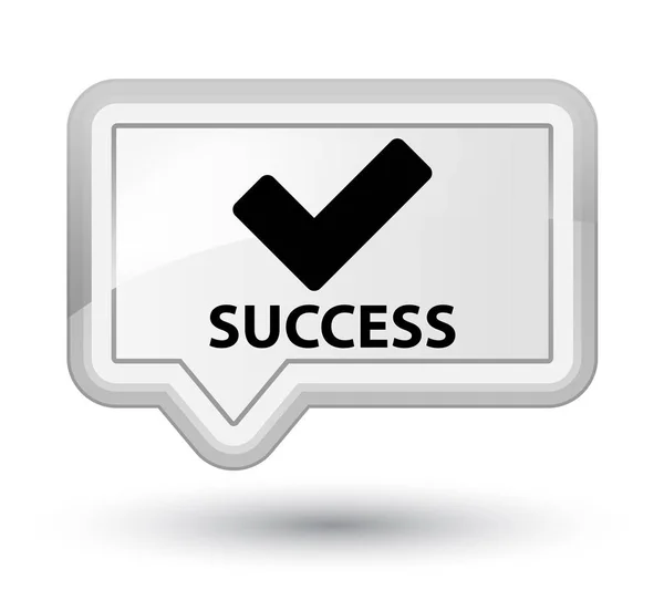 Успіх (правильна піктограма) кнопка правого білого банера — стокове фото