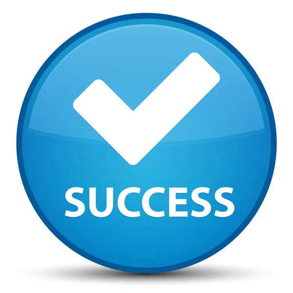 Success (validate icon) special cyan blue round button — Stock Photo, Image