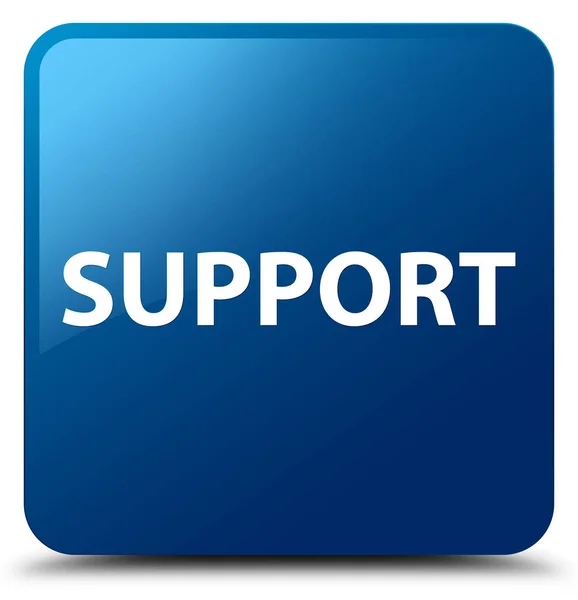 Υποστήριξη μπλε τετράγωνο κουμπί — Φωτογραφία Αρχείου