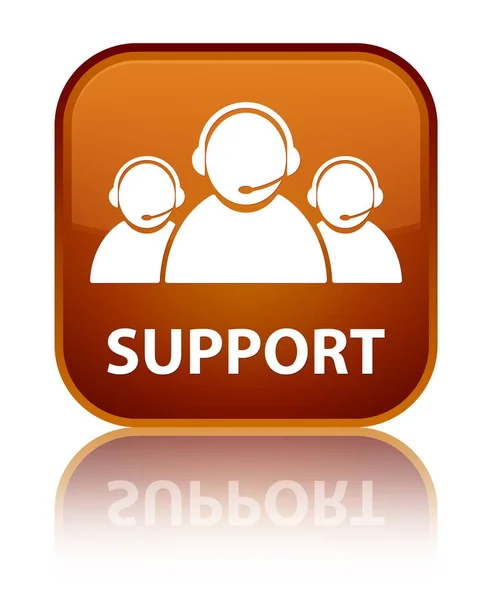 Support (customer care team icon) special brown square button — Stock Photo, Image