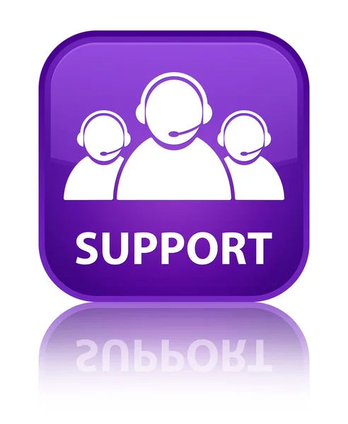 Soporte (icono del equipo de atención al cliente) botón cuadrado púrpura especial —  Fotos de Stock