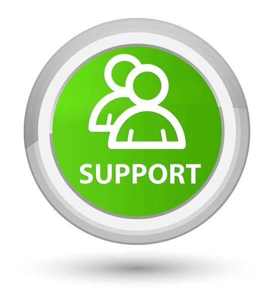 Support (icône de groupe) premier bouton rond vert doux — Photo