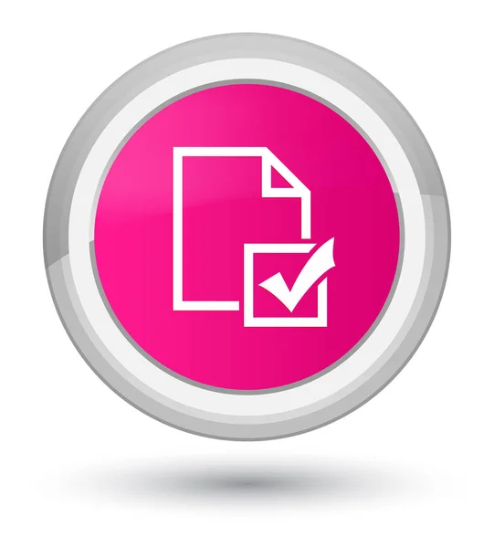 Umfrage-Ikone erster rosa runder Knopf — Stockfoto