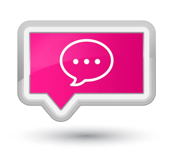 De knoop van de voornaamste roze banner van het pictogram van de zeepbel van Talk — Stockfoto