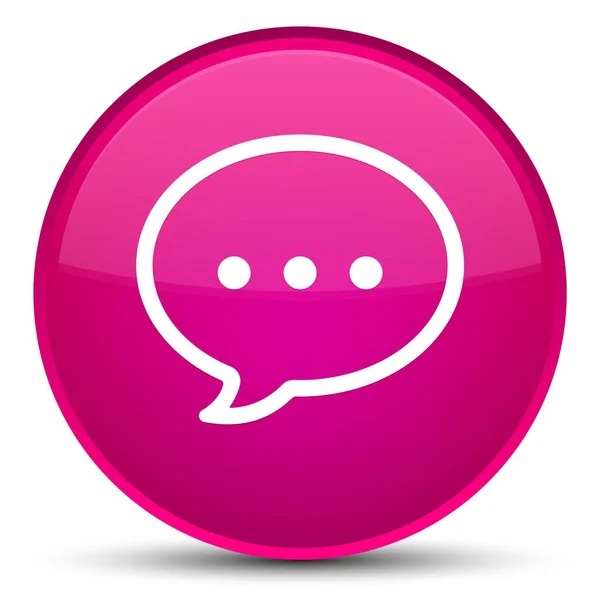 Talk bubble icon special pink round button — Stock Photo, Image