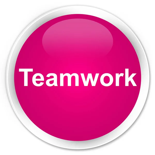 Teamwork premie roze ronde knop — Stockfoto