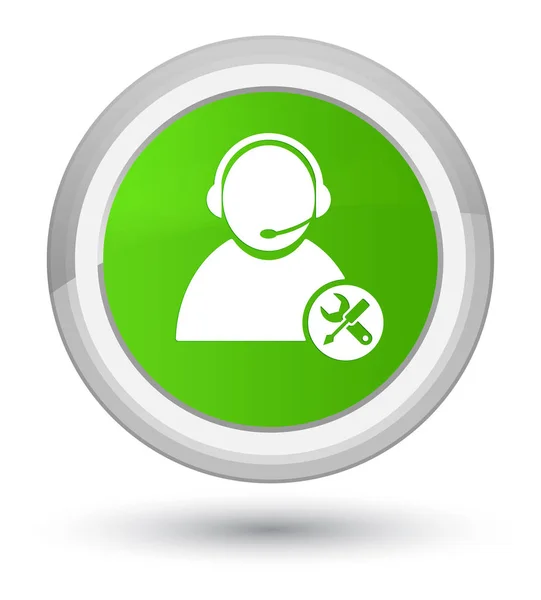 Icono de soporte técnico botón redondo verde suave primo —  Fotos de Stock