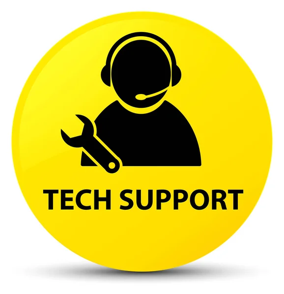 Tech ondersteuning geel ronde knop — Stockfoto