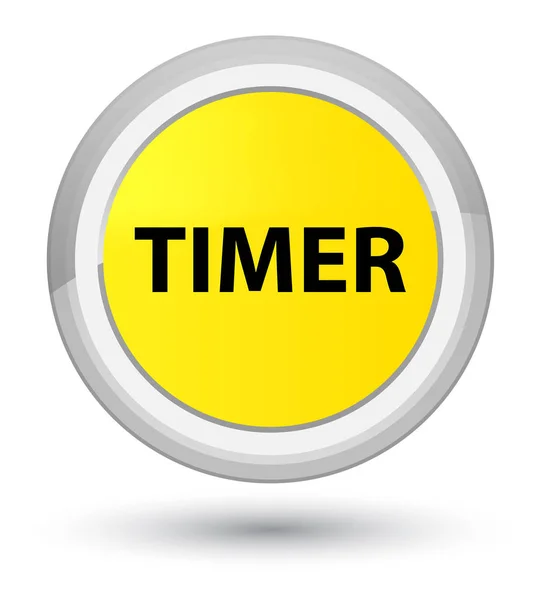 Timer primer botón redondo amarillo — Foto de Stock