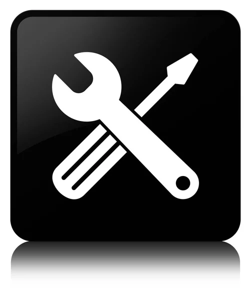 Werkzeuge Symbol schwarze quadratische Taste — Stockfoto