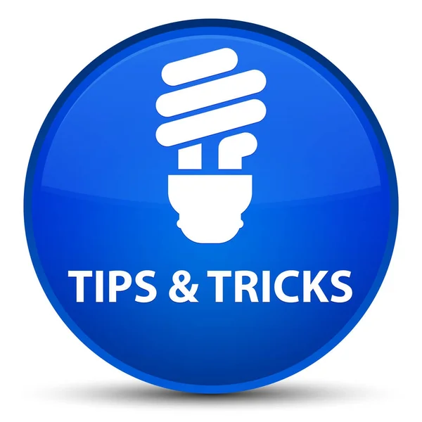 Tips and tricks (bulb icon) special blue round button — Stock Photo, Image
