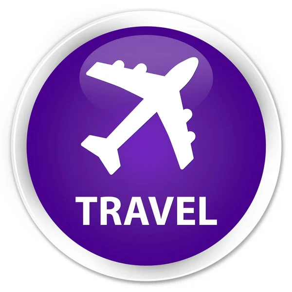 Travel (plane icon) premium purple round button — Stock Photo, Image