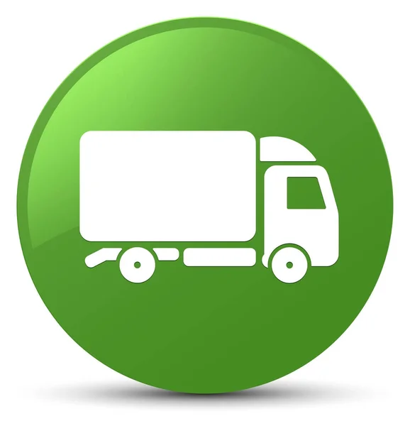 Vrachtwagen zachte groene ronde knoop van het pictogram — Stockfoto